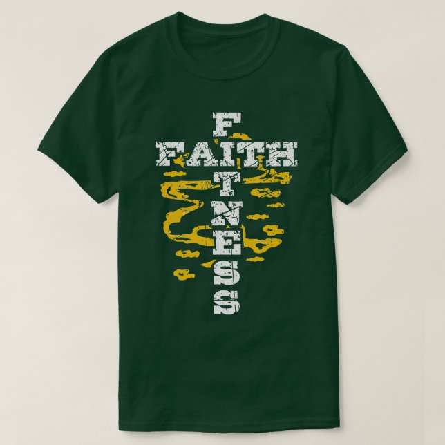 Jesus Workout  Faith Fitness Cross Christian Gym G T-Shirt (Design Front)