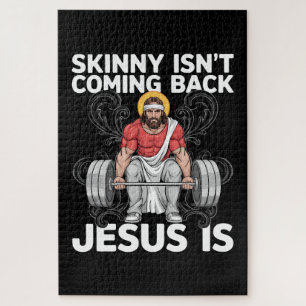 Jesus Workout Gym Skinny Isn't Coming Back Jigsaw Puzzle