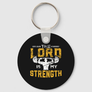 Jesus Workout The Lord Is My Strength Christian Gy Key Ring