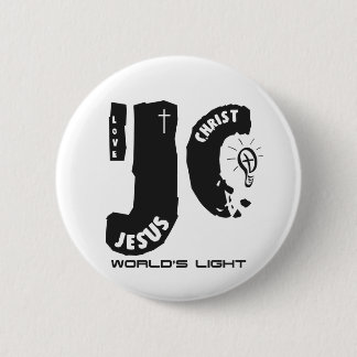 Jesus world's light 6 cm round badge