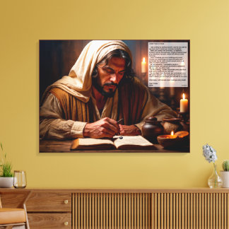 Jesus Writing in the Book of Life Canvas Print