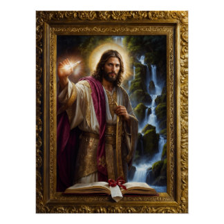 Jesus Writing in the Book of Life Poster