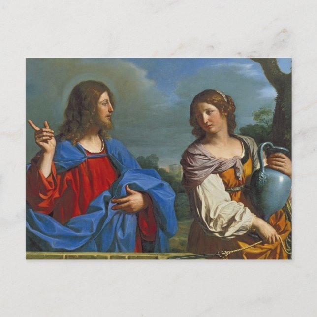 Jesus y la Samaritana en el pozo Postcard (Front)