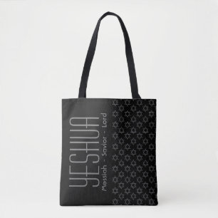 Jesus YESHUA Messiah Saviour Lord Custom BLACK Tote Bag