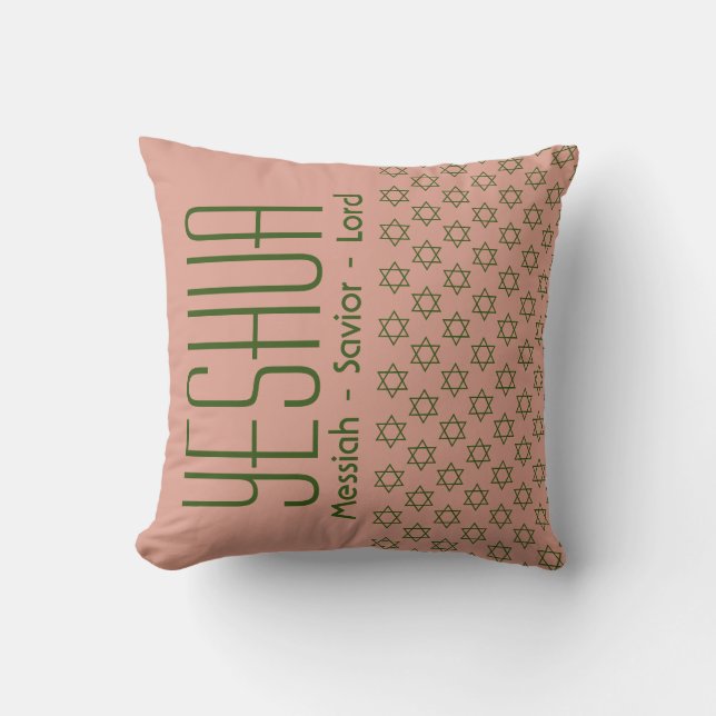 Jesus YESHUA Messiah Saviour Lord Custom PINK Cushion (Front)