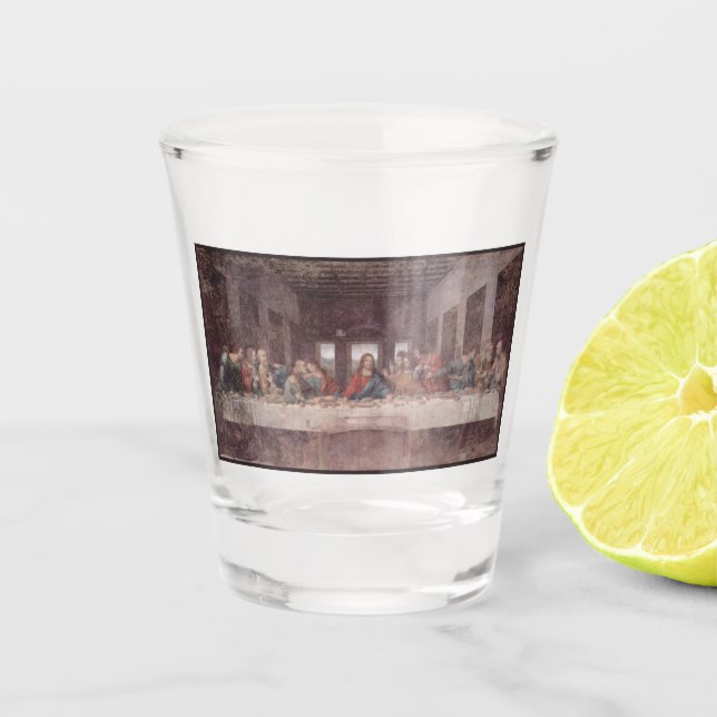 Jesus "Yeshua" The Last Supper, Leonardo da Vinci Shot Glass (Front)