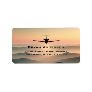 Jet Aeroplane Address Label