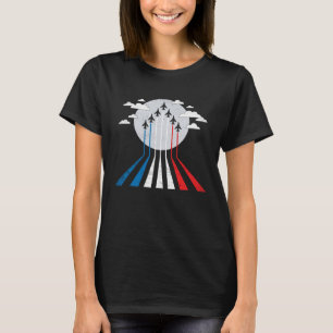 Jet aeroplane Fighter Pilot 4th of July Aerobatic T-Shirt