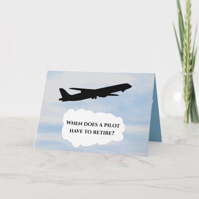 Jet Aeroplane Flying Funny Pilot Retirement for Hi Card (Front)