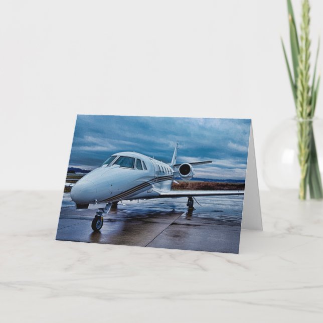 Jet Aeroplane Greeting Card (Front)