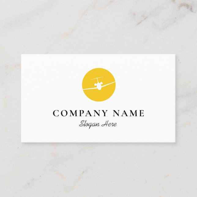 Jet Aeroplane Logo Business Card (Front)