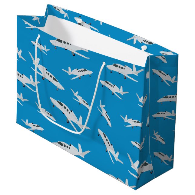 Jet Aeroplane Pattern  Large Gift Bag (Front Angled)