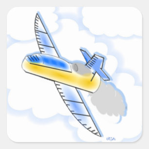 Jet Aeroplane Square Sticker