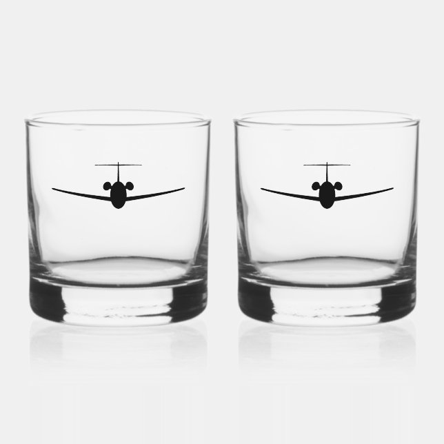 Jet Aeroplane Whiskey Glass (Front)