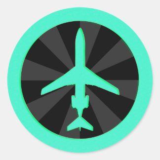 Jet Aircraft Classic Round Sticker