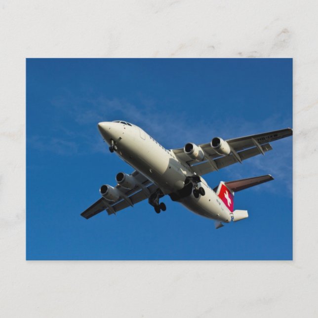 Jet aircraft landing postcard (Front)