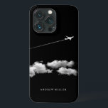 ©Jet Airplane Over the Clouds Personalized Pilot iPhone 13 Pro Case<br><div class="desc">To change the text,  use the personalize option. For more extensive text changes such as changes to the font,  font color,  or text layout,  choose the customize option. Original Design | Copyright 2016-Present | ©riverme* | All Rights Reserved</div>