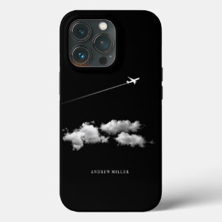 ©Jet Airplane Over the Clouds Personalized Pilot iPhone 13 Pro Case