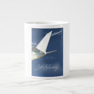 Jet Away travel poster. Large Coffee Mug