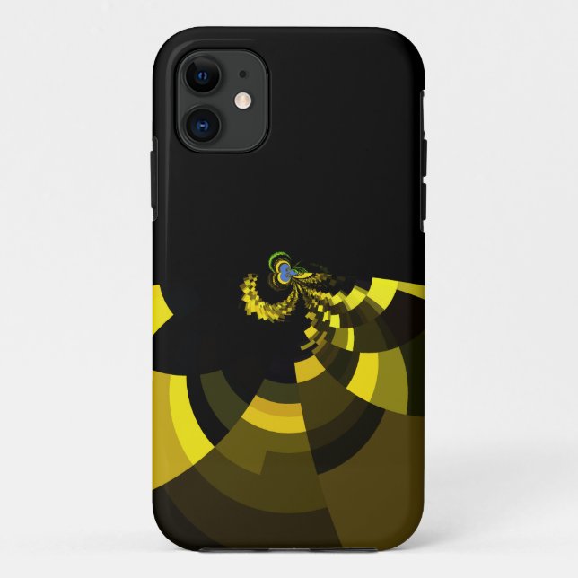 Jet Black and Gold Vector Art Print Graphic Design Case-Mate iPhone Case (Back)