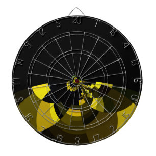 Jet Black and Gold Vector Art Print Graphic Design Dartboard