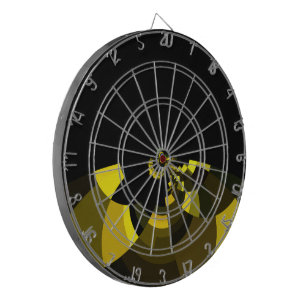 Jet Black and Gold Vector Art Print Graphic Design Dartboard