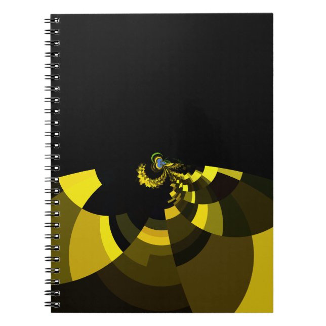 Jet Black and Gold Vector Art Print Graphic Design Notebook (Front)