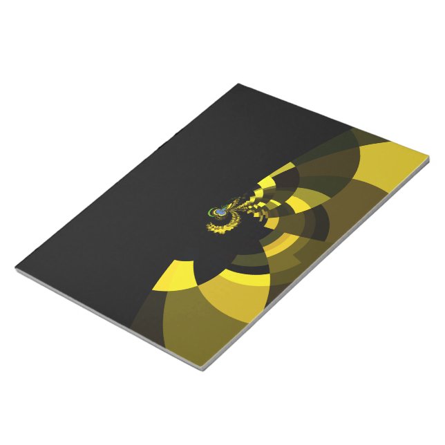 Jet Black and Gold Vector Art Print Graphic Design Notepad (Angled)