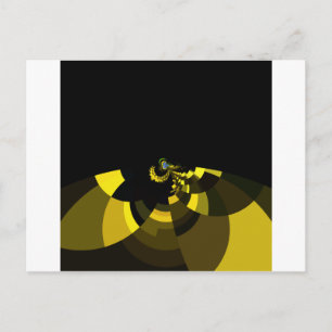 Jet Black and Gold Vector Art Print Graphic Design Postcard