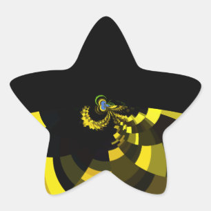 Jet Black and Gold Vector Art Print Graphic Design Star Sticker