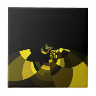 Jet Black and Gold Vector Art Print Graphic Design Tile