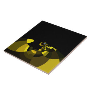 Jet Black and Gold Vector Art Print Graphic Design Tile