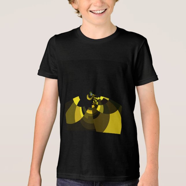 Jet Black and Gold Vector Art Print Graphic Design Tri-Blend Shirt (Front)