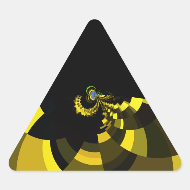 Jet Black and Gold Vector Art Print Graphic Design Triangle Sticker (Front)