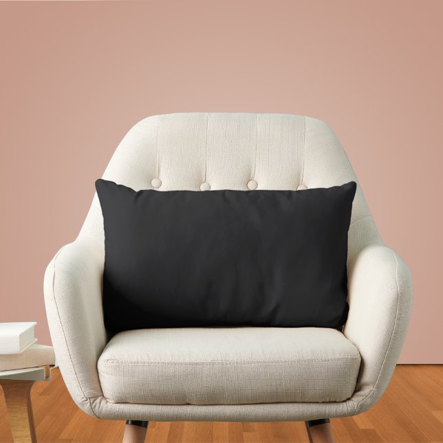 Jet Black Solid Color Lumbar Cushion (Creator Uploaded)