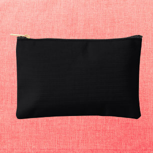 Jet Black Solid Colour Accessory Pouch