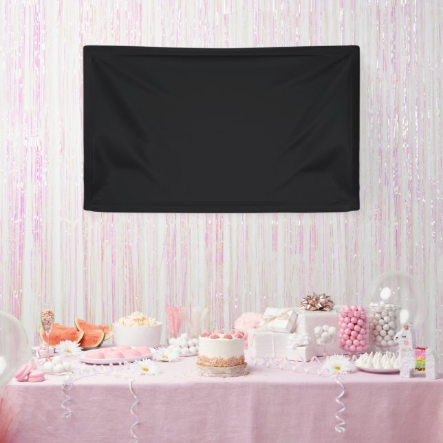 Jet Black Solid Colour Banner (Party)