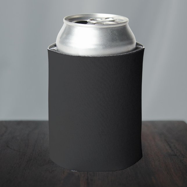 Jet Black Solid Colour Can Cooler (Creator Uploaded)