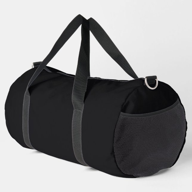 Jet Black Solid Colour Duffle Bag (Right Corner)