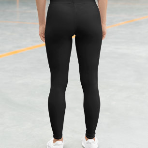 Jet Black Solid Colour Simple Minimalist Leggings