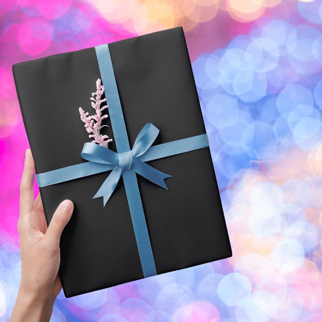 Jet Black Solid Colour Wrapping Paper (Creator Uploaded)