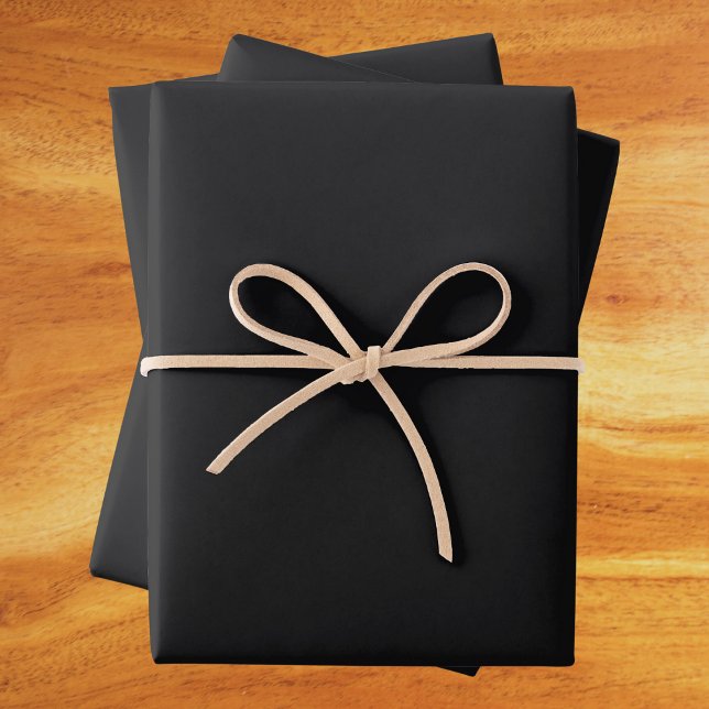 Jet Black Solid Colour Wrapping Paper Sheet (Creator Uploaded)