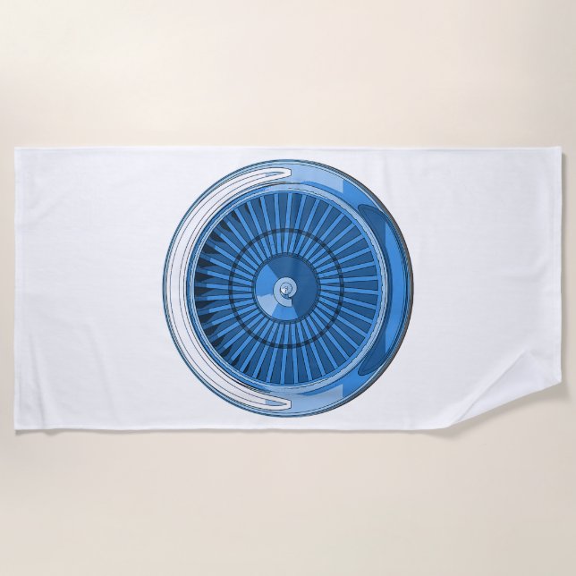Jet Engine Beach Towel (Front)