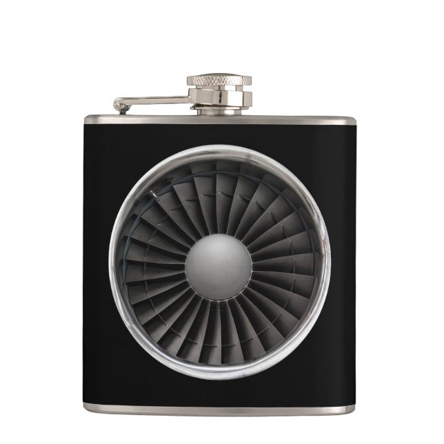 Jet Engine Turbine Fan Hip Flask (Front)