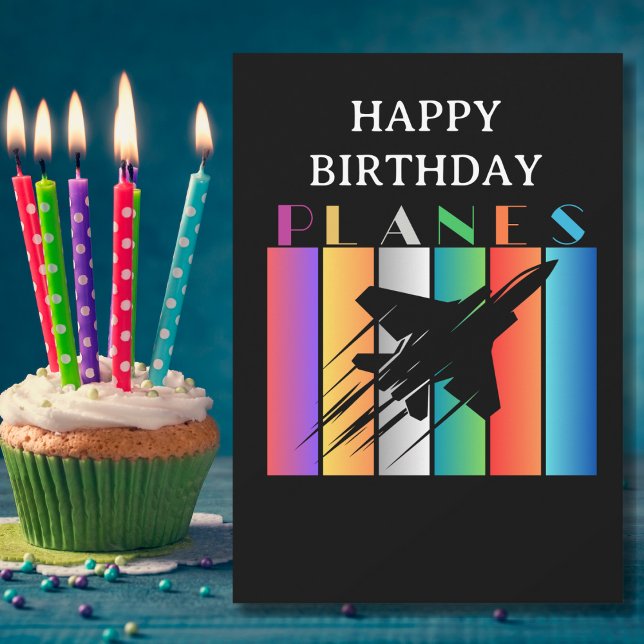 Jet Fighter Aeroplane Planes Fun Aviation Birthday (Front)