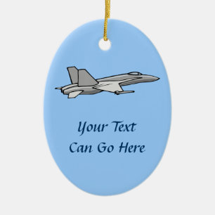 Jet Fighter F18 Hornet Aeroplane Plane Pilot Ceramic Tree Decoration