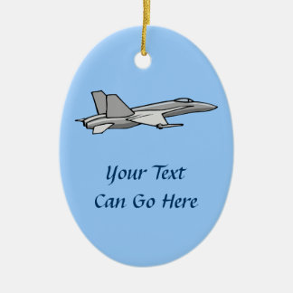 Jet Fighter F18 Hornet Aeroplane Plane Pilot Desig Ceramic Tree Decoration