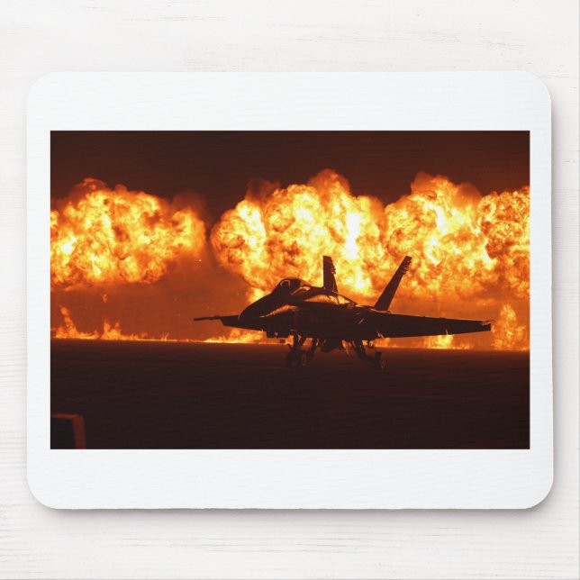 Jet Fighter Flames Mouse Pad (Front)