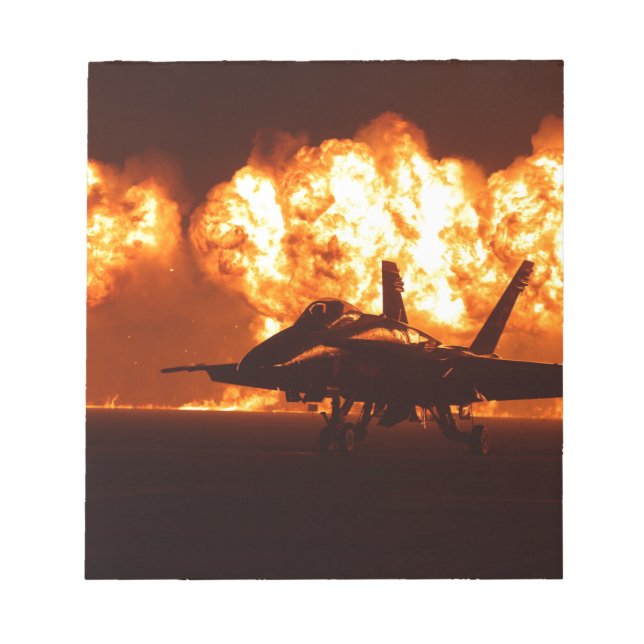 Jet Fighter Flames Notepad (Front)