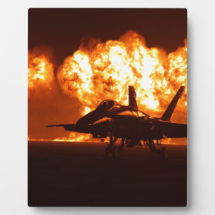 Jet Fighter Flames Plaque